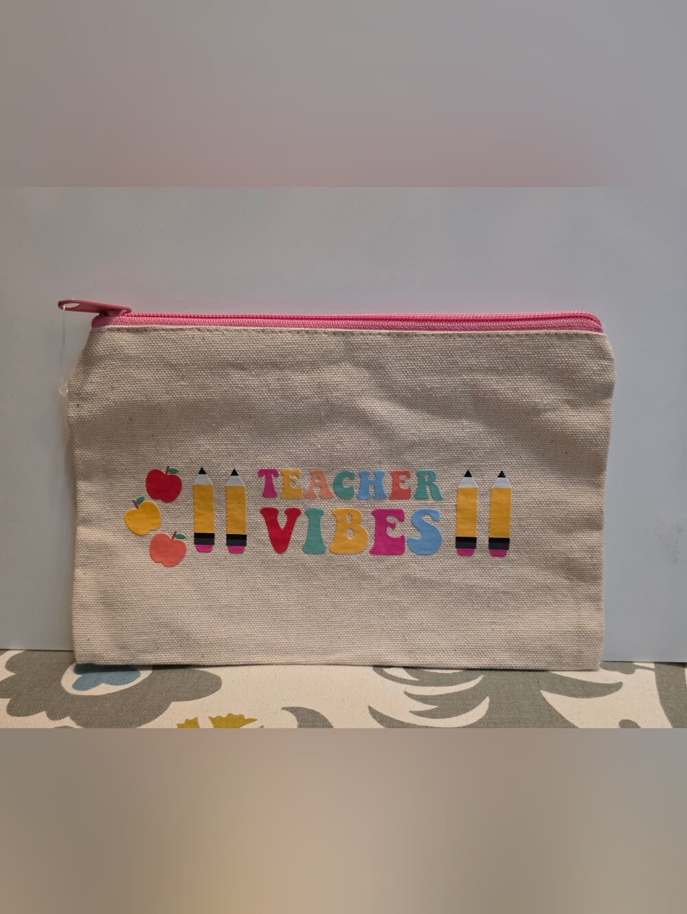 Hanfcrafted Teacher Vibes Canvas Bag - NWT